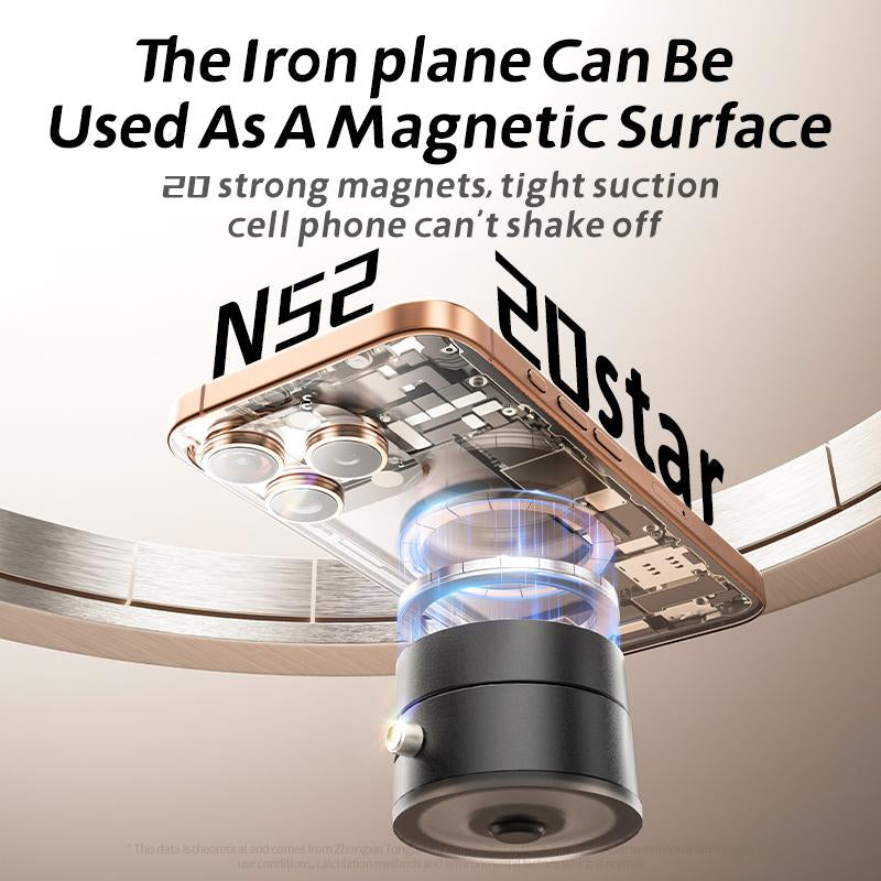 Magnetic Car Phone Holder - 360° Foldable Car Phone Mount with Suction Cup, Portable Design for Iphone & Android Phones, Ideal for Office and Home Use