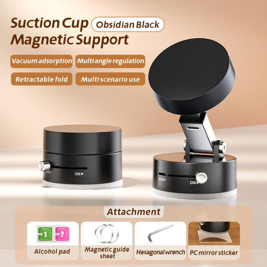 Magnetic Car Phone Holder - 360° Foldable Car Phone Mount with Suction Cup, Portable Design for Iphone & Android Phones, Ideal for Office and Home Use